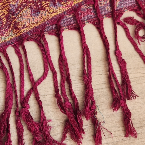 Pashmina Scarf Purple 100% Cashmere Paisley Floral Fringe Wrap Bohochic Gift - Picture 4 of 13